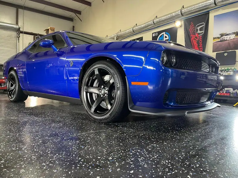 Blue Dodge Challenger Hellcat after ceramic coating by Maxx Perfection Detailing