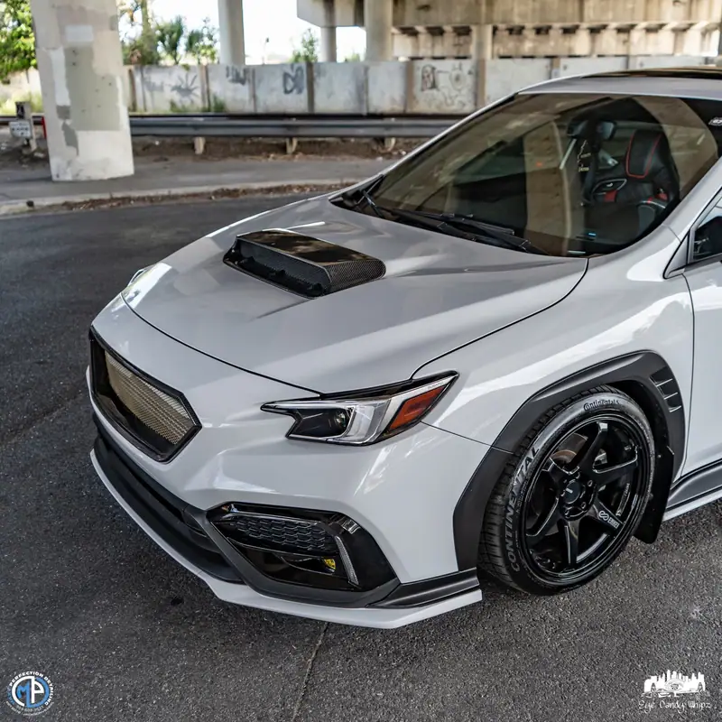 White Subaru WRX after a performance detail by Maxx Perfection Detailing